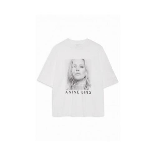 Anine Bing Kate Moss Avi Tee Oversized T-shirt White, Dam