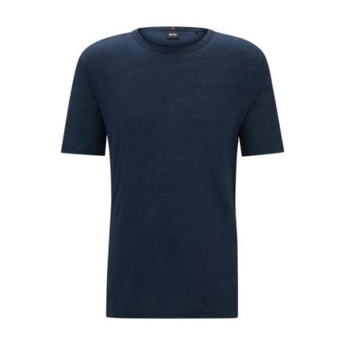 Hugo Boss Linne Regular-Fit Crew-Neck T-Shirt Navy Blue, Herr