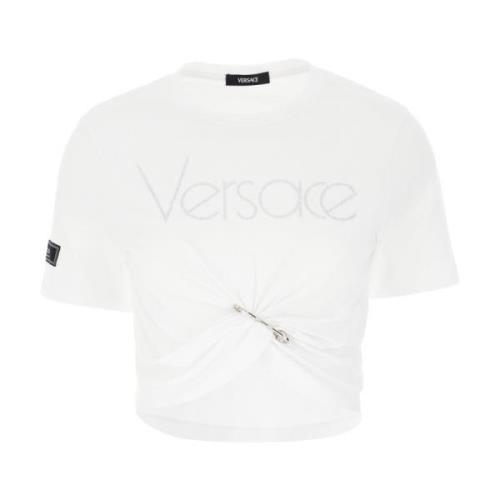 Versace Casual Bomull T-shirt för Män White, Dam