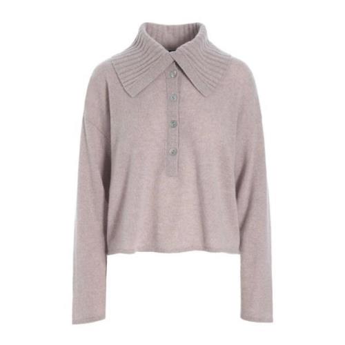 Bitte Kai Rand Mjuk Brun Cashmere Blus med Krage Pink, Dam