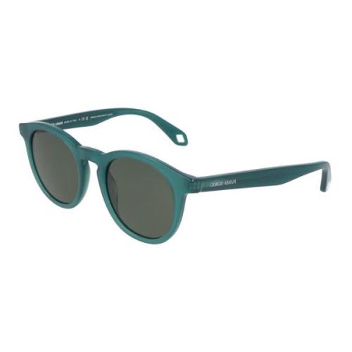 Armani Rund Ram Solglasögon Green, Herr