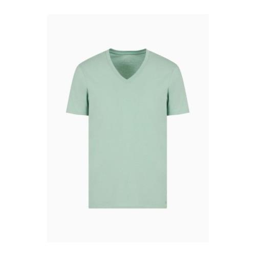 Armani Exchange Pima Bomull V-ringad T-shirt Grön Green, Herr