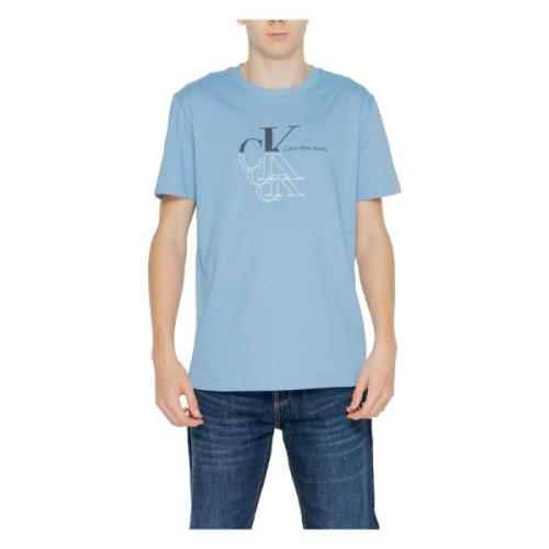 Calvin Klein Jeans Monogram Echo Herr T-shirt Vår/Sommar Blue, Herr