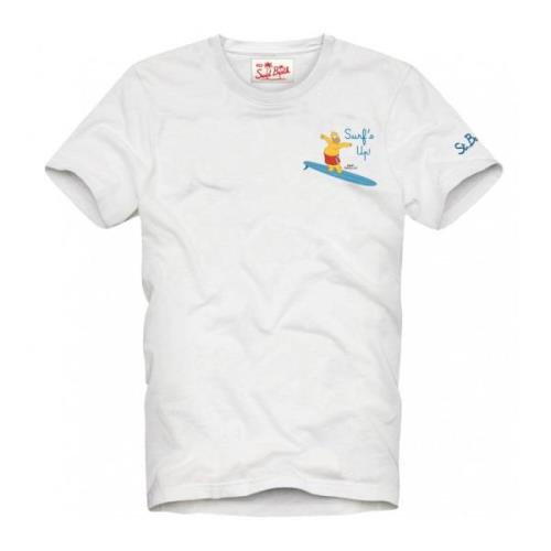 Saint Barth Surf Style T-Shirt White, Herr