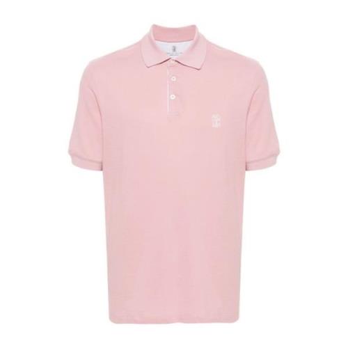 Brunello Cucinelli Mäns Rosa T-shirts & Polos Ss24 Pink, Herr