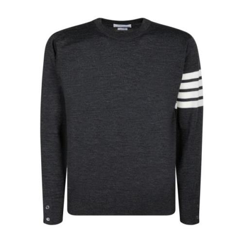 Thom Browne Mörkgrå 4-Bar Pullover Sweater Gray, Herr