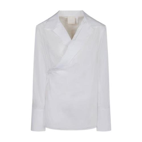 Givenchy Vit Wrap Skjorta Klassisk Passform White, Dam