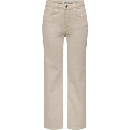 Only Straight Jeans Beige, Dam