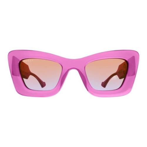 Gucci Transparent Oversized Cat-Eye Solglasögon Pink, Dam