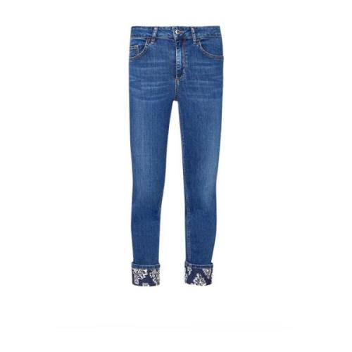 Liu Jo Denim Skinny Jeans Blommigt Tryck Blue, Dam