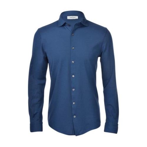 Gran Sasso Blå Casual Bomullsskjorta Blue, Herr