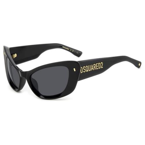 Dsquared2 Svart/Grå Solglasögon D2 0118/S Black, Dam