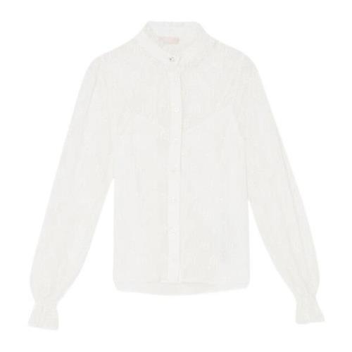 Liu Jo Spets Logo Skjorta Elegant Mångsidig White, Dam