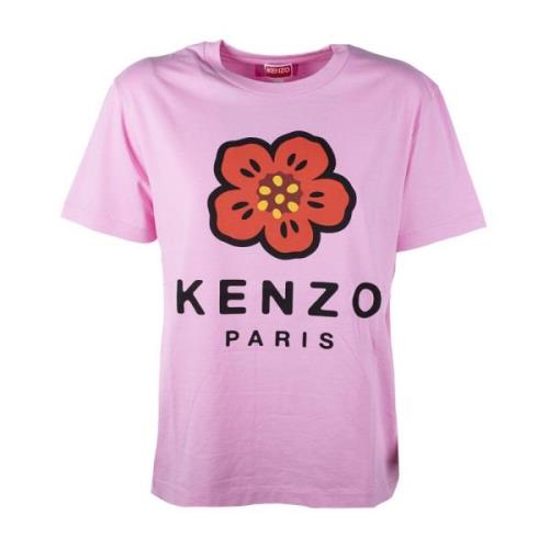 Kenzo Boke Flower Loose T-shirt i Rose Pink, Dam