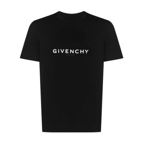 Givenchy Svart Logotyptryck Bomull T-shirt Black, Herr