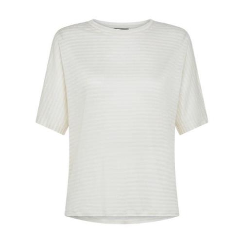 Peuterey Randig Linneblandning T-shirt Vit White, Dam