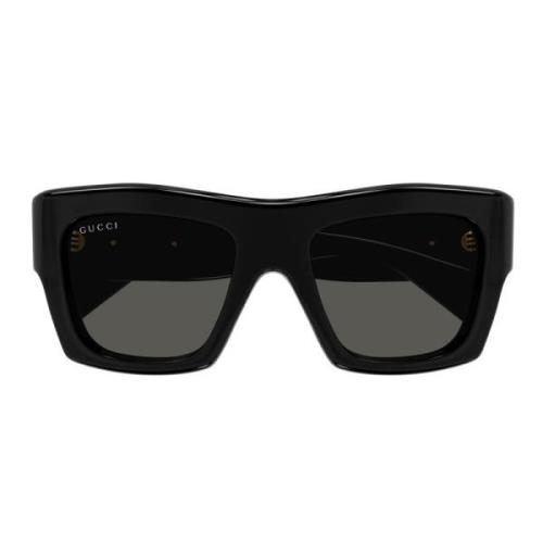 Gucci Svarta fyrkantiga solglasögon Gg1772S 001 Black, Dam