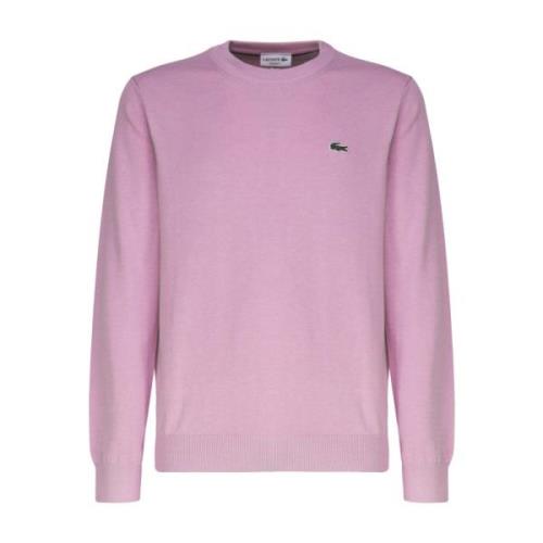 Lacoste Crew Neck Sweater med Ikoniskt Logotyp Pink, Herr
