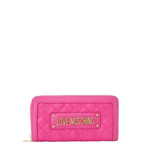 Love Moschino Quiltad PU Plånbok i Fuchsia Pink, Dam