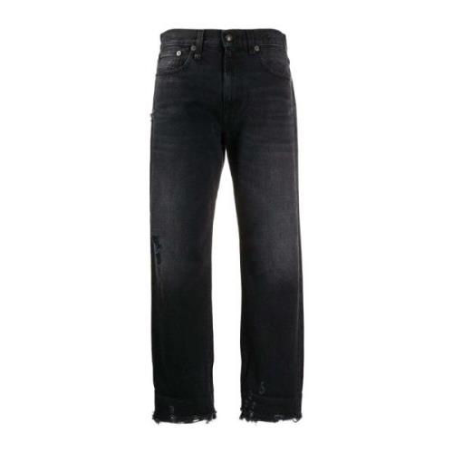 R13 Svarta Cropped Denim Jeans Black, Dam