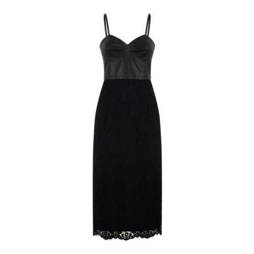 Twinset Svart Macramé Pennklänning Black, Dam