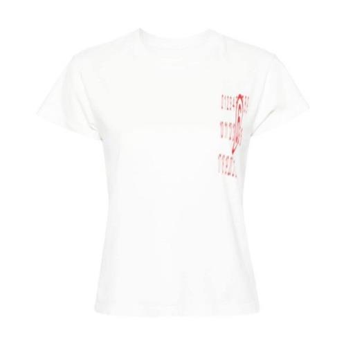 MM6 Maison Margiela Vita T-shirts och Polos med Signaturtryck White, D...
