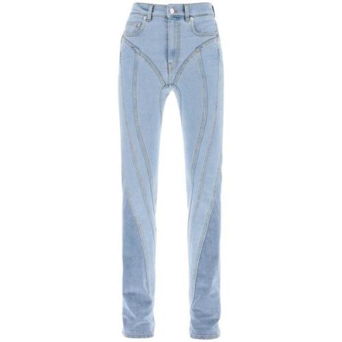 Mugler Klassiska Denim Jeans för Vardagsbruk Blue, Dam