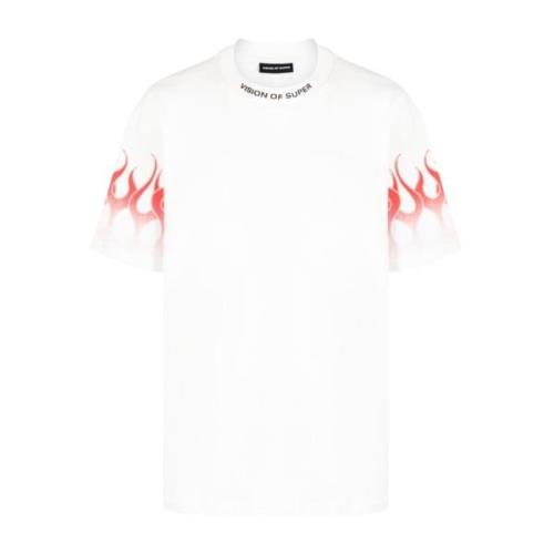 Vision OF Super Vit T-shirt med flammtryck White, Herr