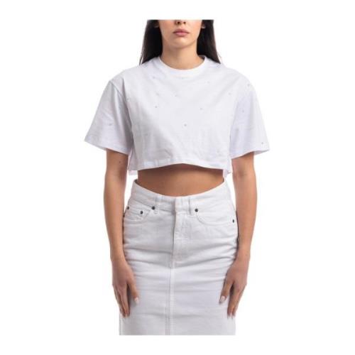 Dondup Studded T-shirt White, Dam