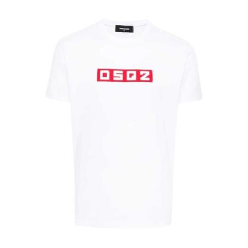 Dsquared2 Logo T-shirt med kontrastband White, Herr
