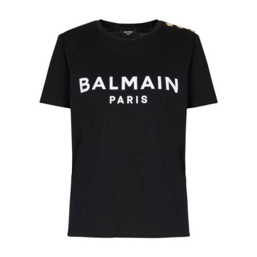Balmain Svarta T-shirts och Polos Black, Dam