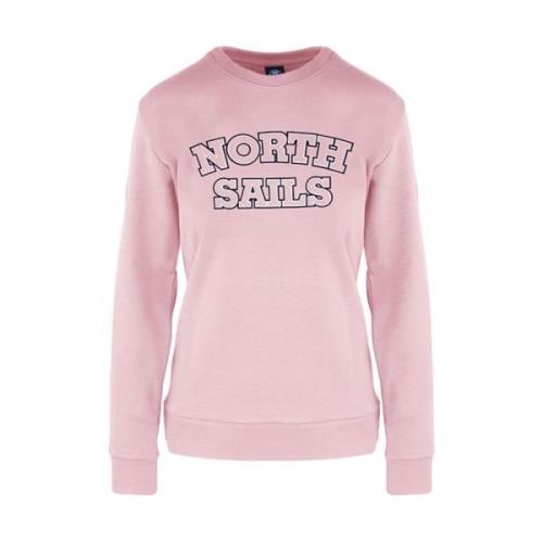 North Sails Dam Sweatshirt Rund Hals Bomull Polyester Pink, Dam