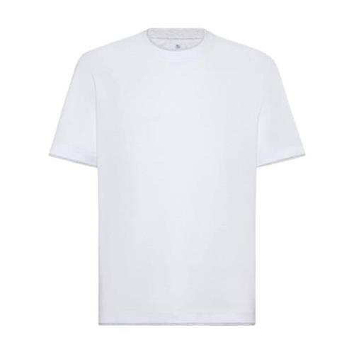 Brunello Cucinelli Bomull Jersey Crew Neck T-shirts White, Herr