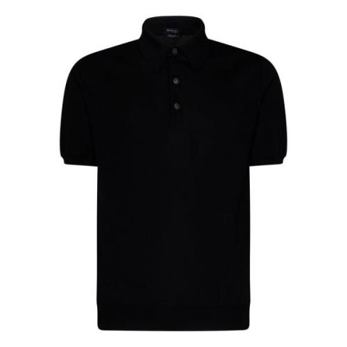 Kiton Svart Polo T-shirt 100% Bomull Black, Herr