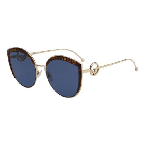 Fendi Gold Havana/Blue Sunglasses FF 0290/S Brown, Dam