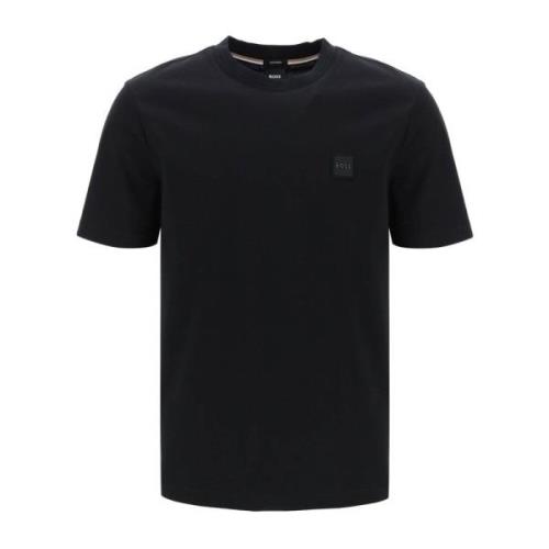 Boss T-shirt med patchdesign Black, Herr