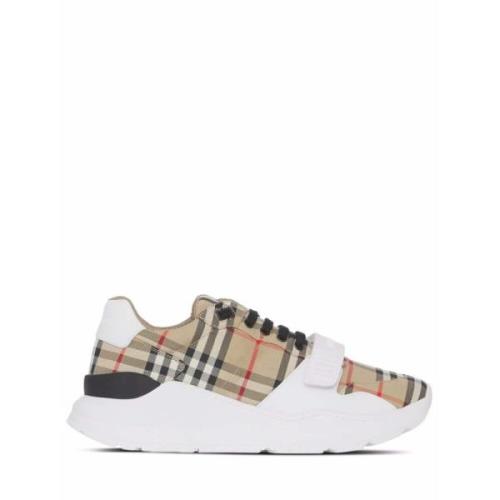 Burberry Beige Sneakers med Velcro Stängning Multicolor, Dam