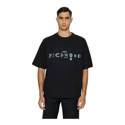 John Richmond Logo Fram Rund Hals Kortärmad T-shirt Black, Herr
