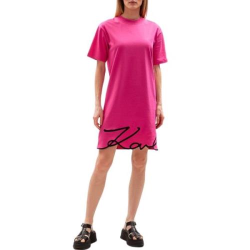 Karl Lagerfeld Mars City T-Shirt Klänning Pink, Dam