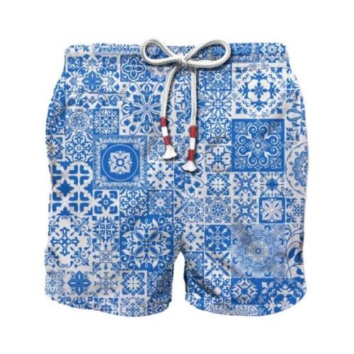 MC2 Saint Barth Maj Patch Badshorts Bandana Blue, Herr