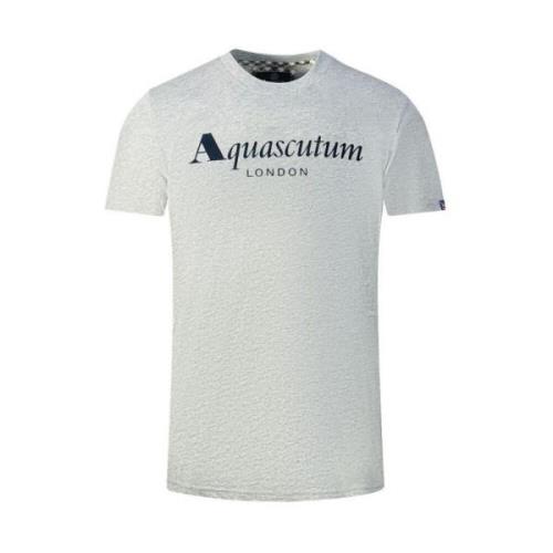 Aquascutum Bomull T-shirt med Union Jack flagga Gray, Herr