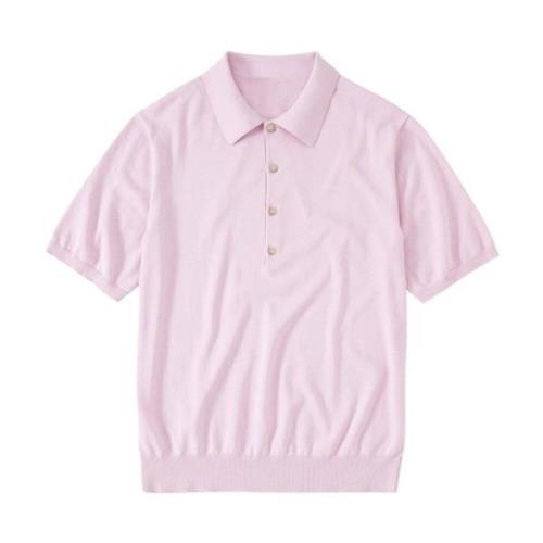 Closed Bomull Jersey Polo Skjorta med 4 Knappar Pink, Herr