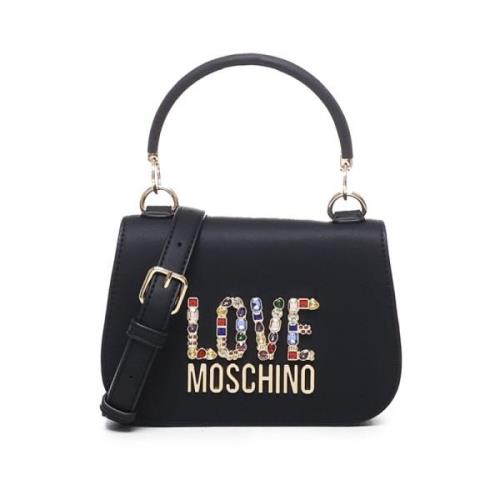 Love Moschino Gemstone Logo Svart Väska Black, Dam