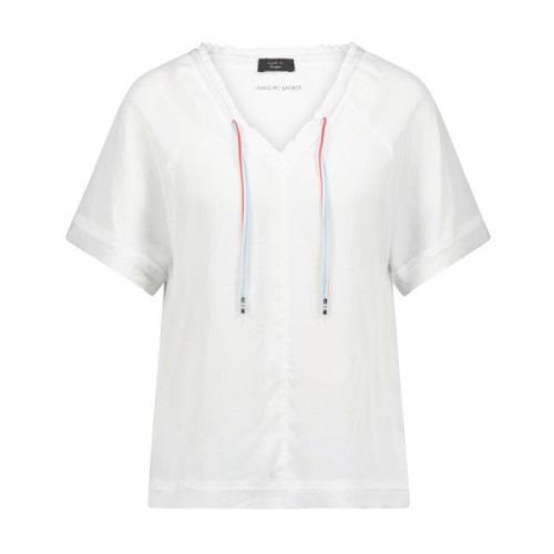 Marc Cain Sportig Blus Skjorta med Färgglatt Band White, Dam