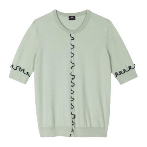 PS By Paul Smith Ekologisk Bomull Mint Stickad Topp Green, Dam