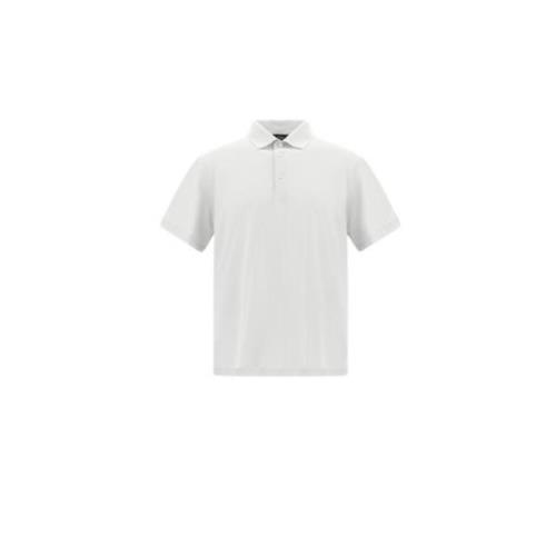 Herno Andningsbar Crepe Voile Jersey Polo Shirt White, Herr