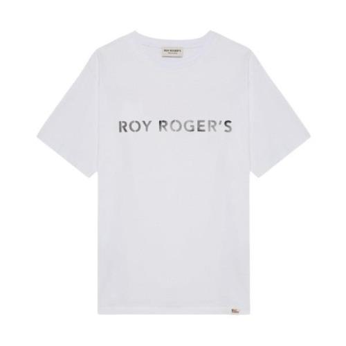 Roy Roger's Stencil Logo Bomull T-shirt White, Herr