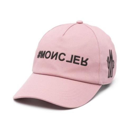 Moncler Rosa Baseballkeps med Logodetaljer Pink, Herr