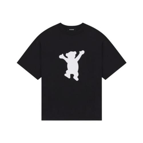 We11Done Svart T-shirt med Teddy Bear Print Black, Herr