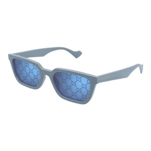 Gucci Rektangulära solglasögon Gg1539S 003 Blue, Dam